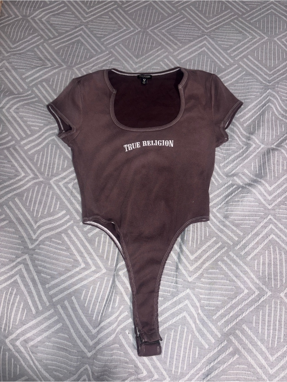 True Religion Chocolate Brown Scoop-Neck One-Piece Swimsuit #truereligion